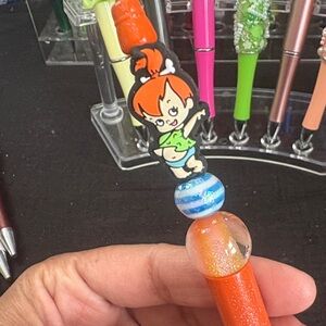 Pebbles Glitter Orange Pen